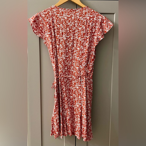 Orange floral wrap dress - Picture 2 of 2